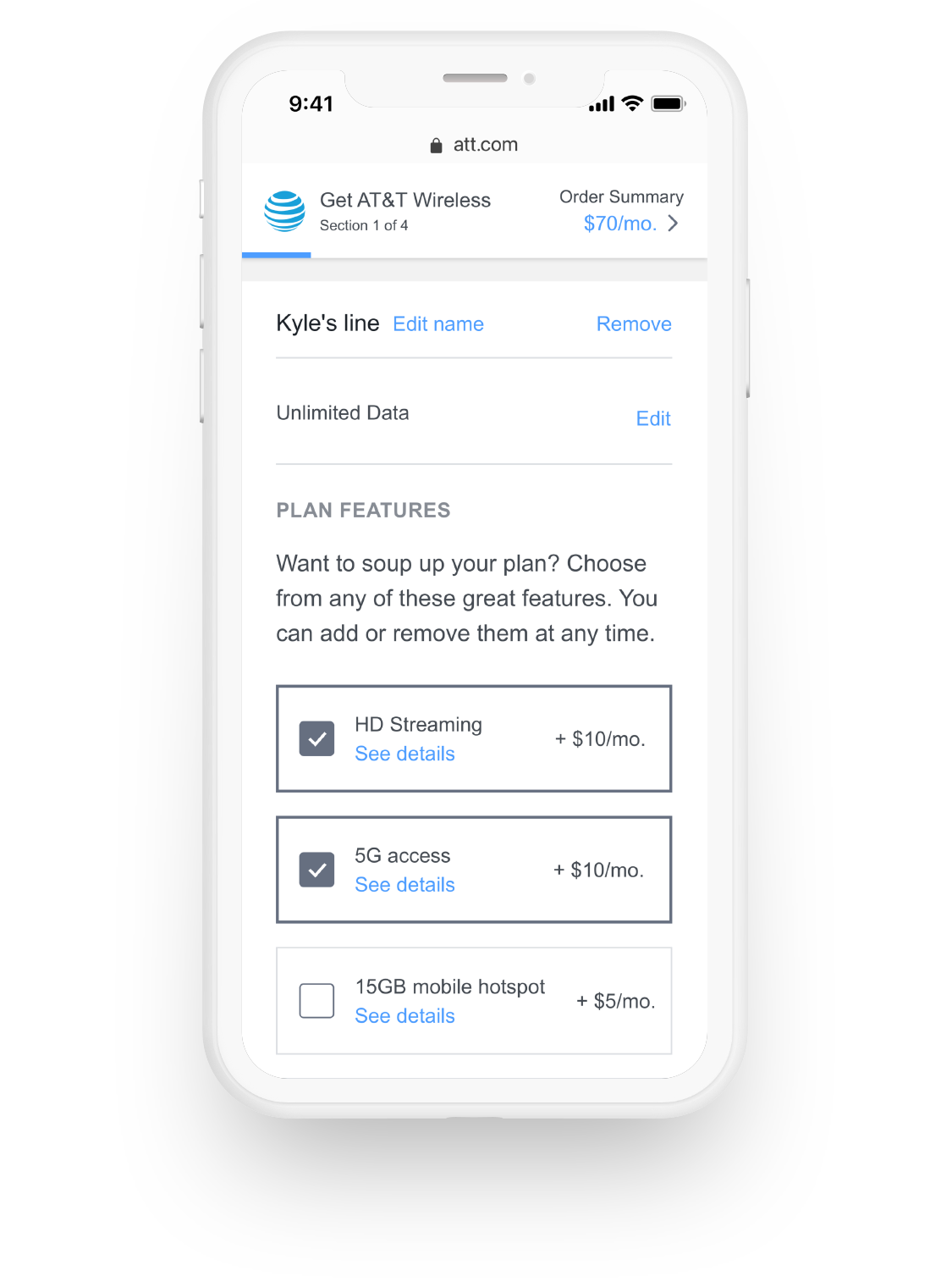 AT&T Mix & Match — sample bill explainer